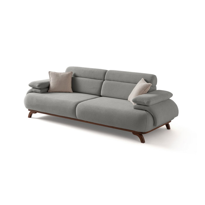 Atelier Del Sofa Bonjo Walnut - Grey, Sofá de 3 plazas